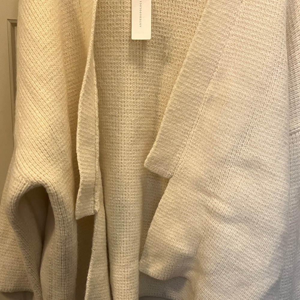 Anthropologie new chunky knit cardigan Sweater oversized Cabincore comfy fall - Picture 4 of 7